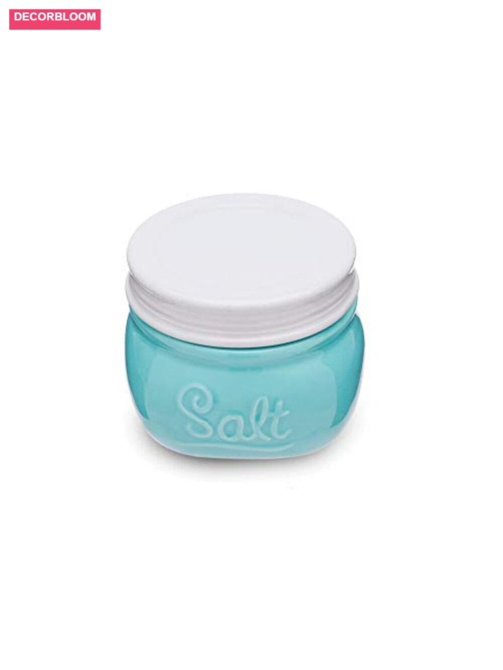 Mason Jar Salt Cellar Ceramic Kitchen Storage Jar with Lid - Picture 4 of 6